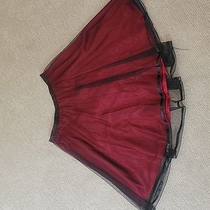 Candie's Red and Black Toulle Overlay Skirt